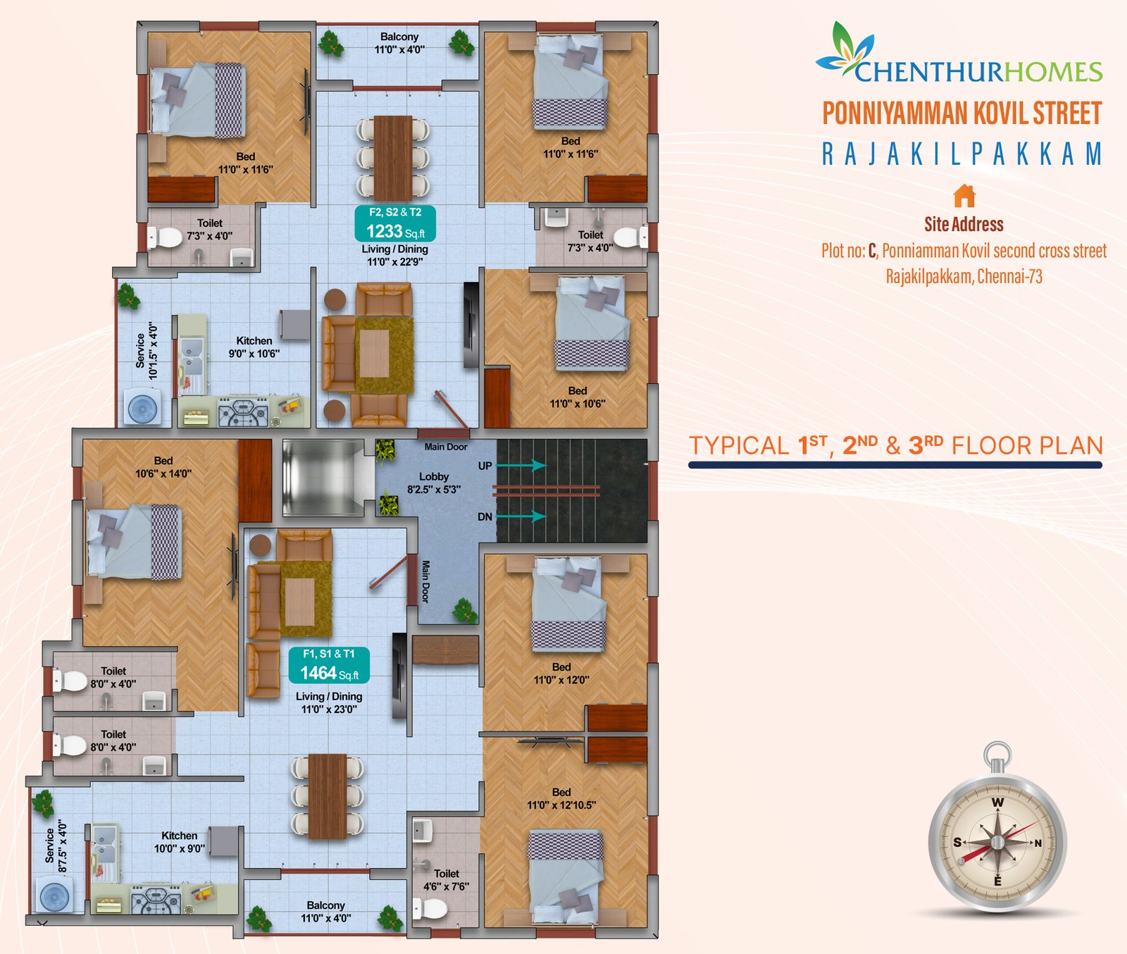 Ponniyamman Kovil Street — Typical floor plan
