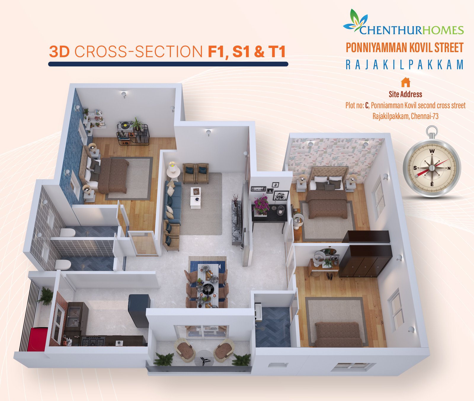 Ponniyamman Kovil Street — 3D cross section for F1 S1 and T1