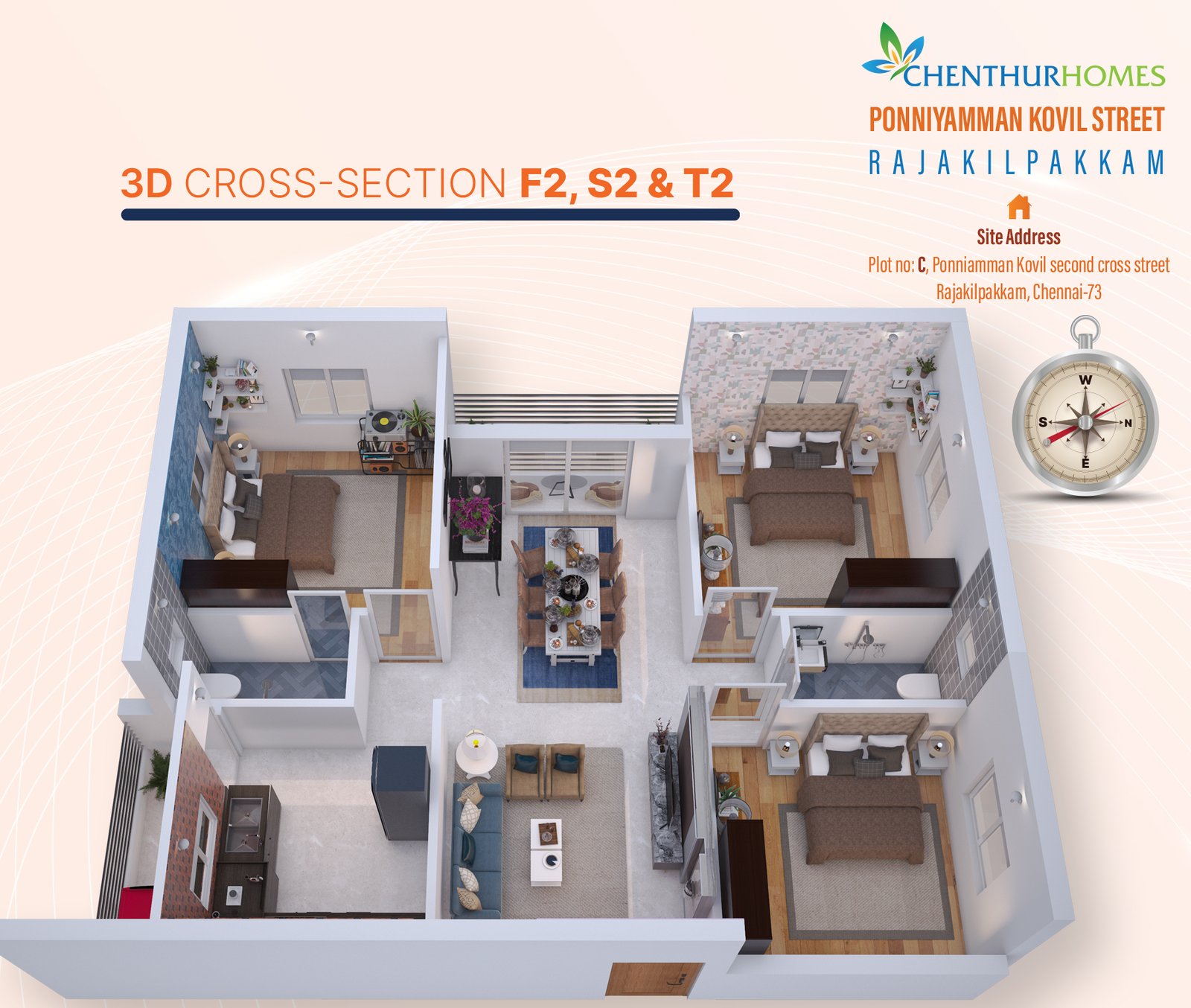 Ponniyamman Kovil Street — 3D cross section for F2 S2 and T2